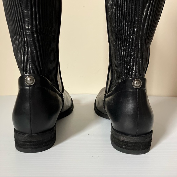 Frye Black Leather Melissa Scrunch Tall Riding Boots size 8 - Picture 6 of 11